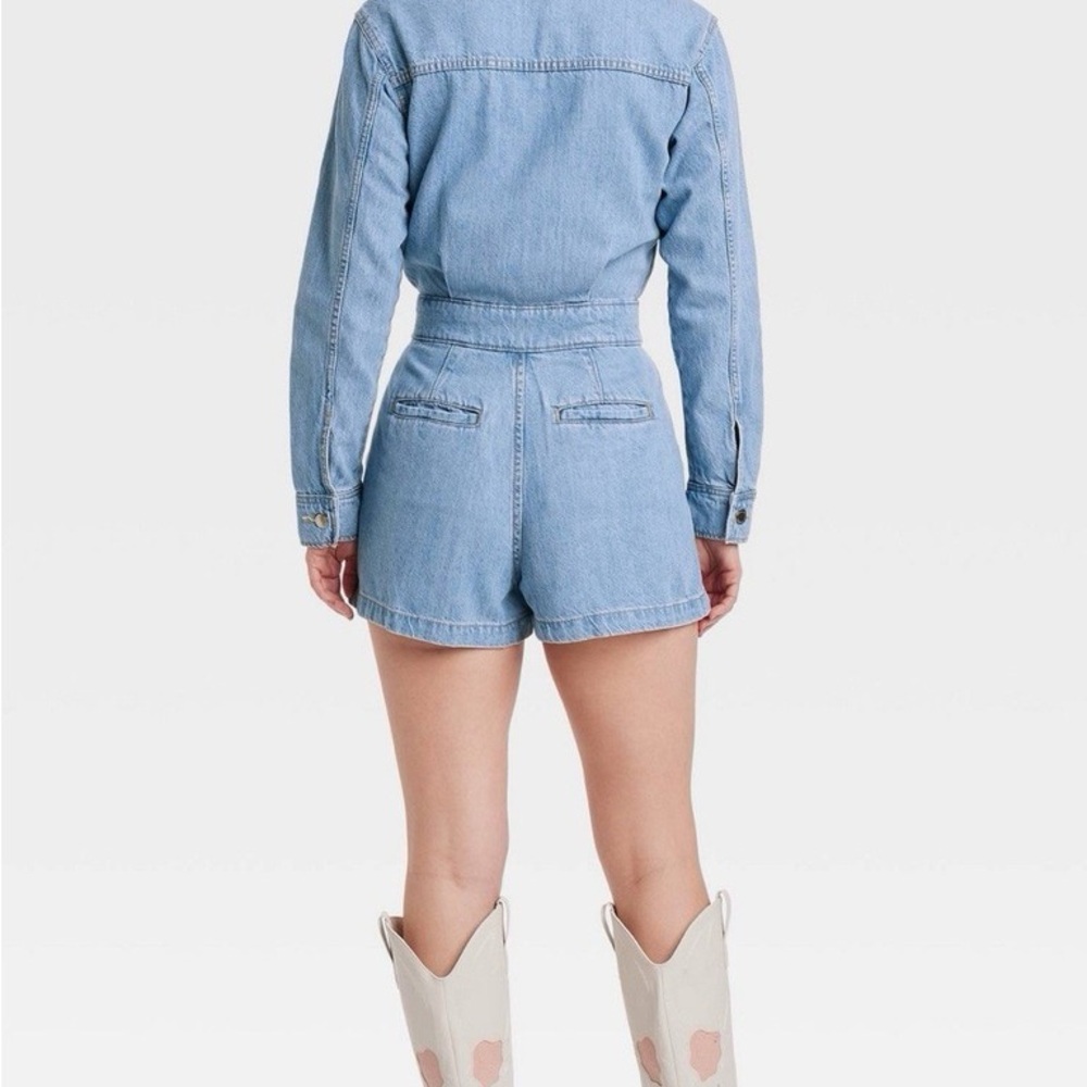 NWT Universal Thread Light Blue Denim Button-Fron… - image 2